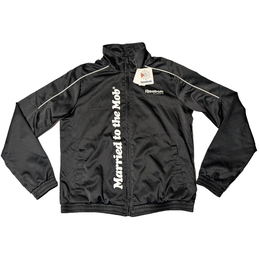 REEBOK MARRIED TO THE MOB‎ Women Medium Black Classic Track Jacket NEW